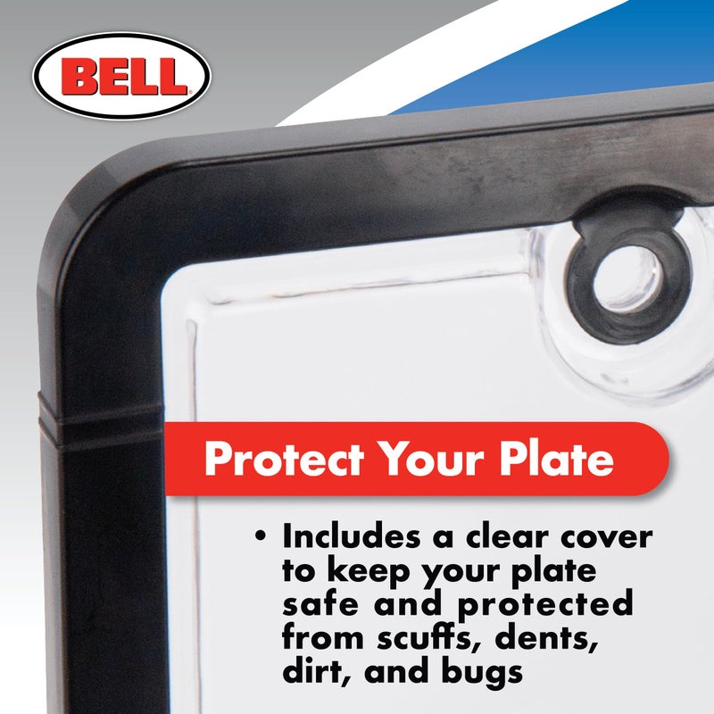 Bell Automotive 22-1-45601-8 Universal License Plate Frame with Clear Cover, Black, 12 x 6 inches - Image 3